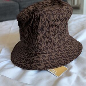 Michael Kors Chocolate Brown Monogram Bucket Hat